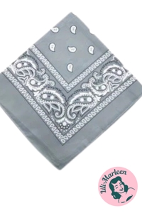 Bandana - lys grå med klassisk mønster